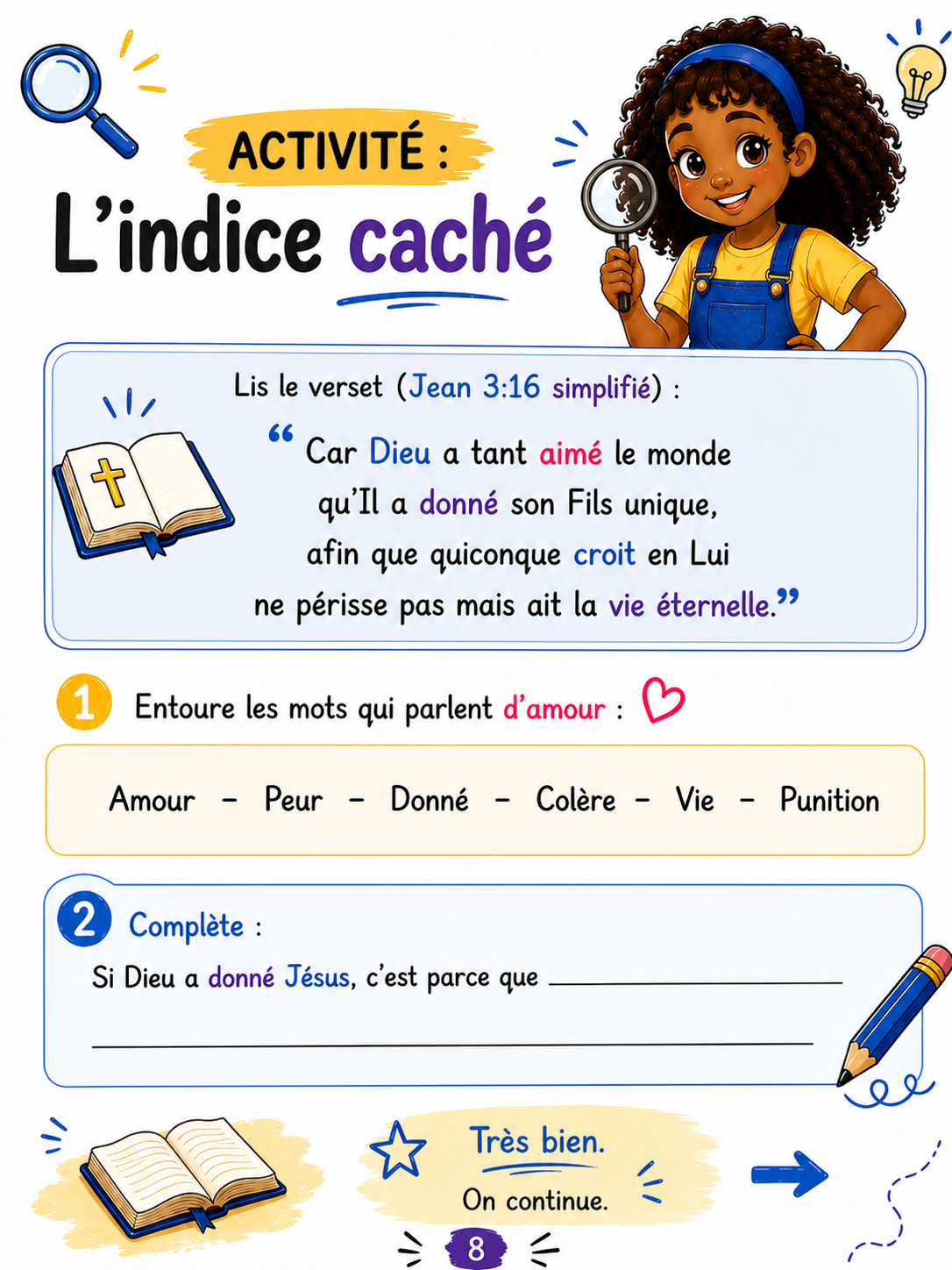 Activité L'indice caché - Jean 3:16